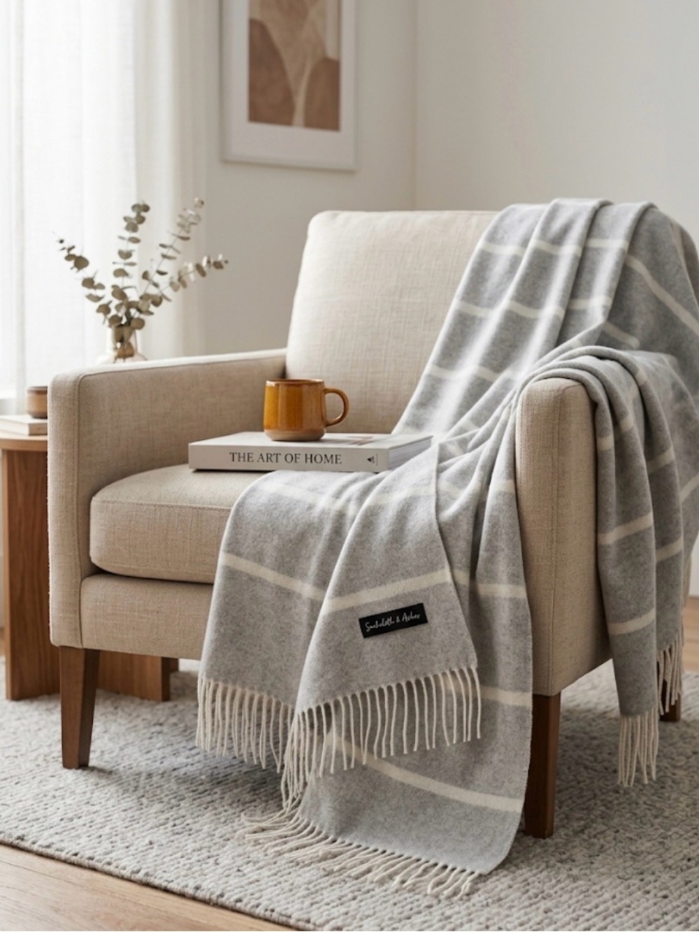 Sackcloth & Ashes Vista Striped Throw Blanket - Gray & White - 59" x 70"